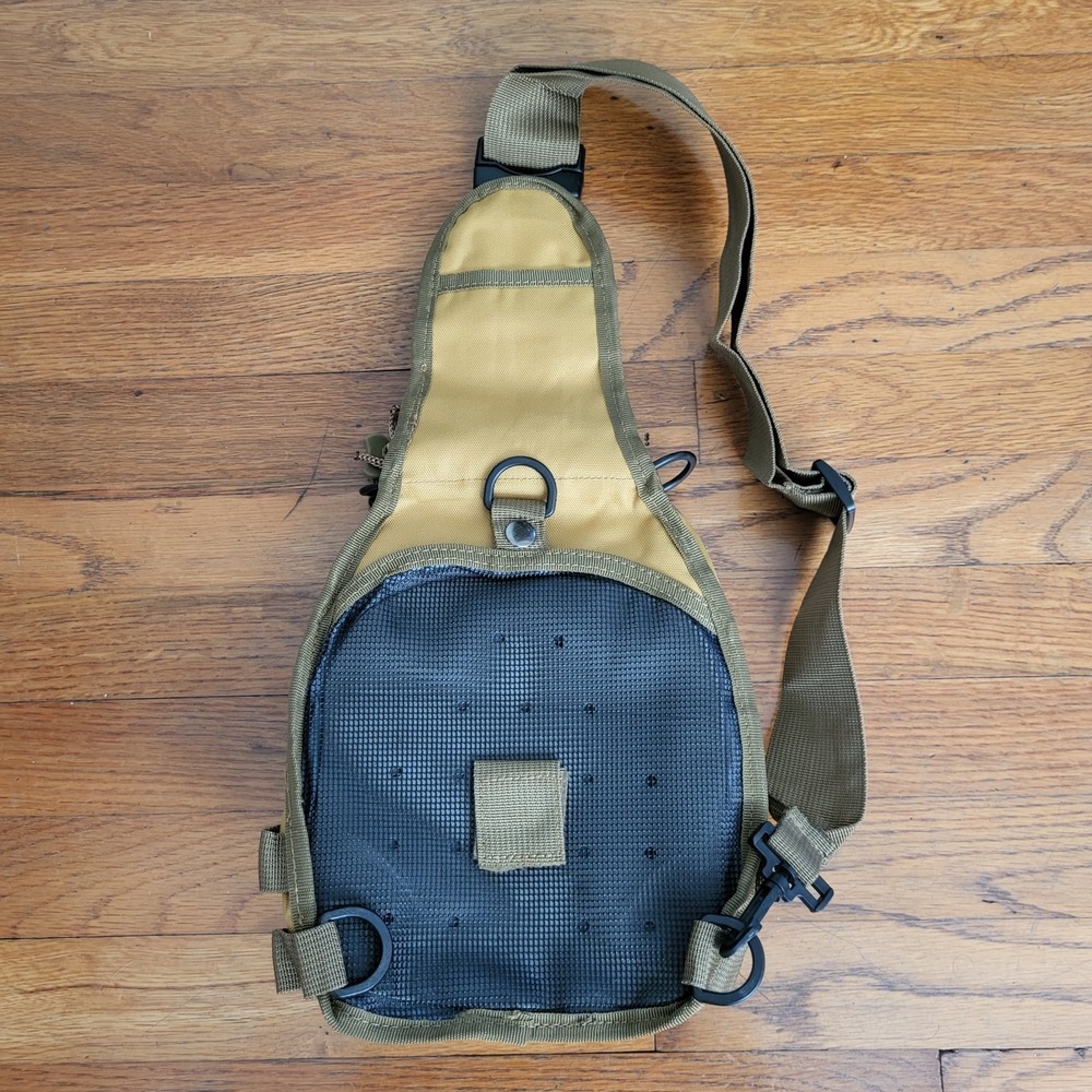 Small Tan Slingback‎ Backpack Tactical Military Style Hunting Camping Hiking - Picture 3 of 8